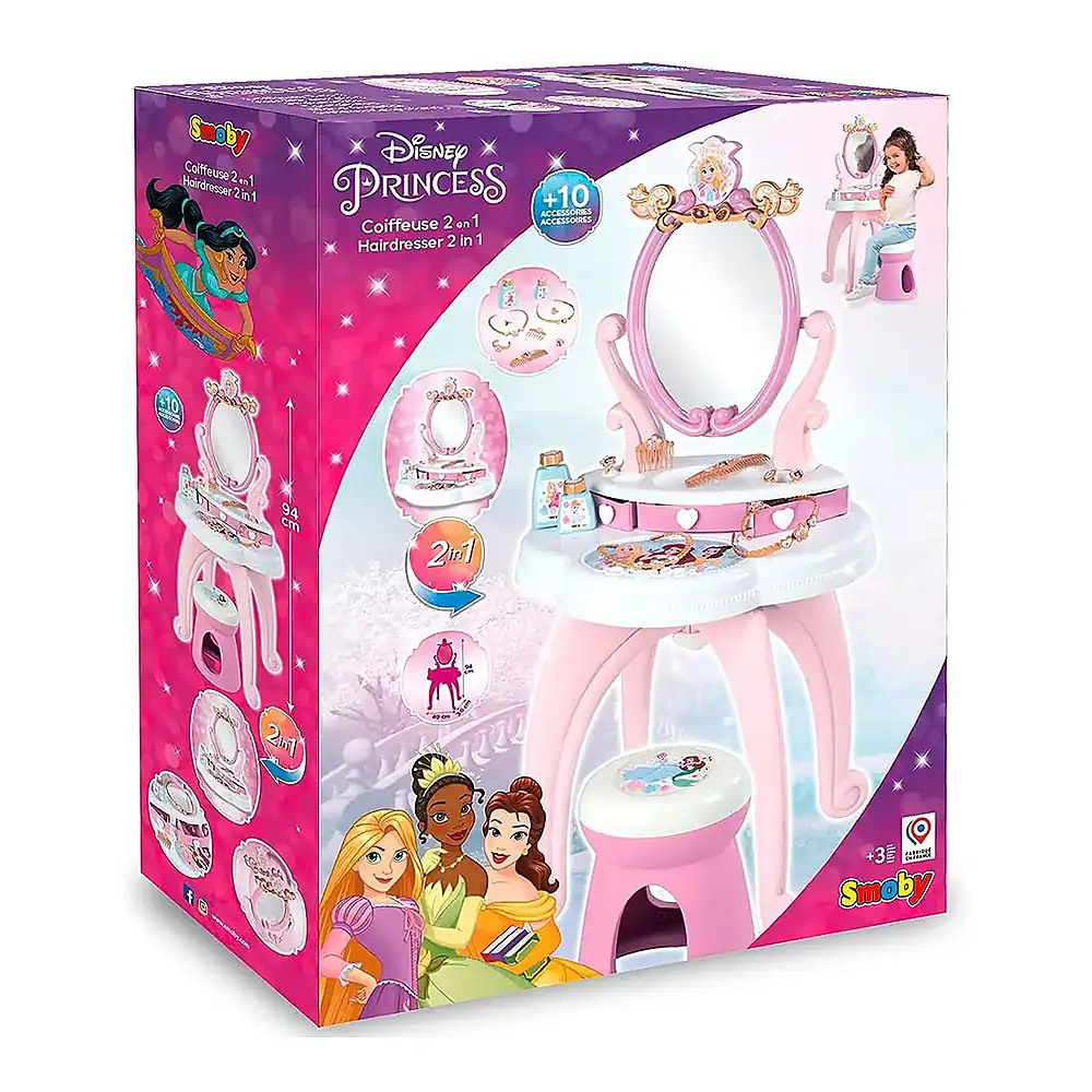 Masuta de machiaj Disney Princess 2 in 1 roz cu accesorii [8]