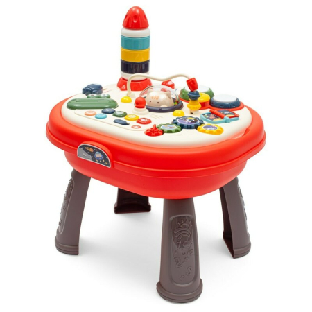 Jucarii interactive - Masuta interactiva, Baby Mix, 2 in 1 pentru bebelusi, Cu lumini si sunete, Partea reversibila pentru Lego Duplo 12 luni+