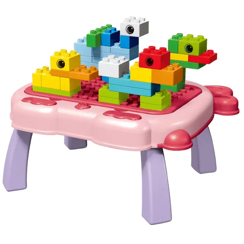 Constructii, cuburi, forme si culori - Masuta multifunctionala 3 in 1 pentru constructie - Iepuras
