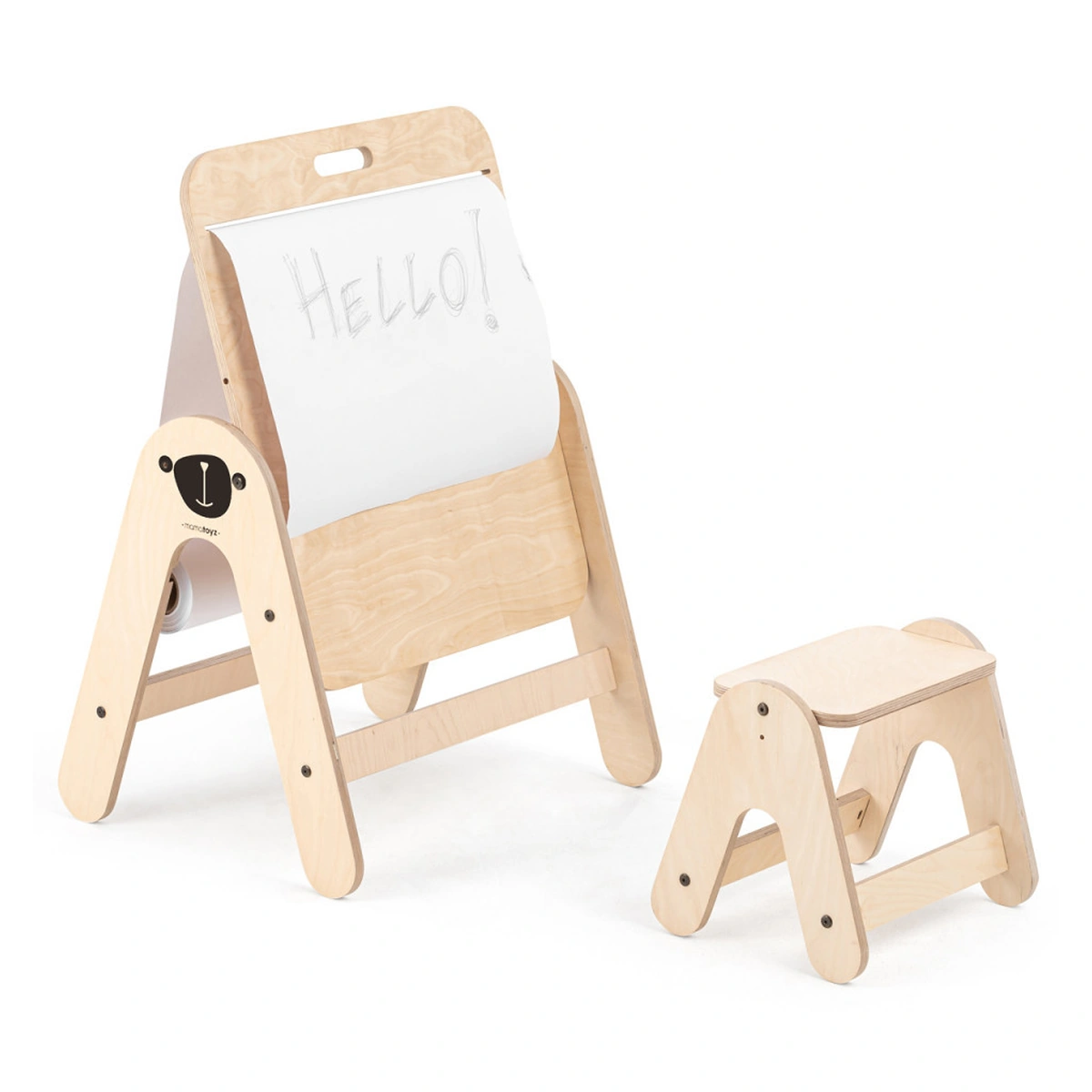 Decoratiuni si mobila - Masuta si tabla 2 in 1 cu scaunel MamaToyz Massam, Ursulet