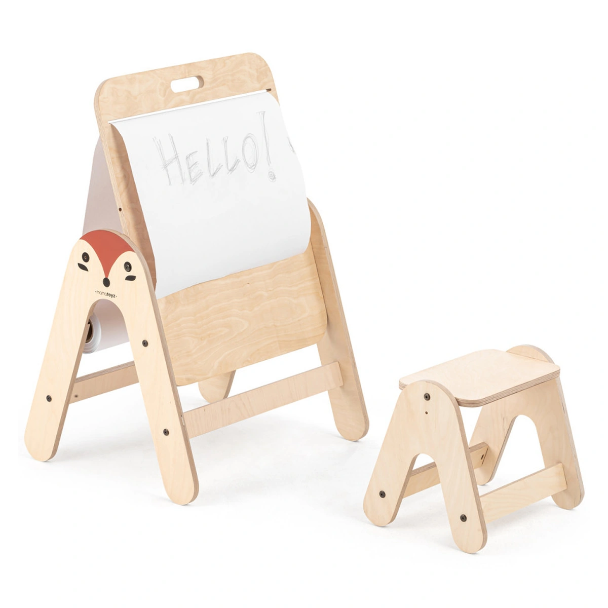 Decoratiuni si mobila - Masuta si tabla 2 in 1 cu scaunel MamaToyz Massam, Vulpita