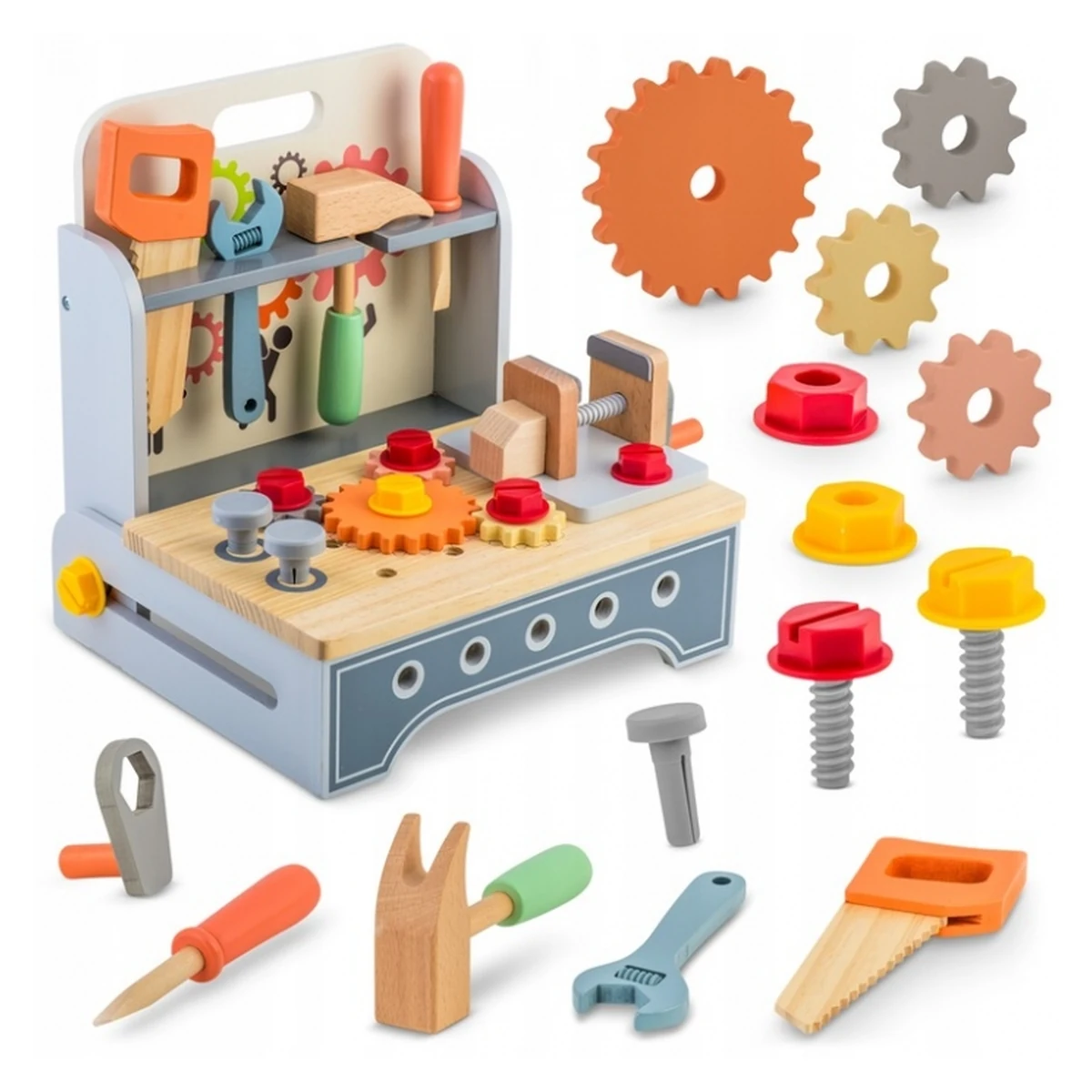 Mini atelier de lucru din lemn cu accesorii incluse, 30 x 25 x 30 cm, Ricokids 3 ani+ [5]