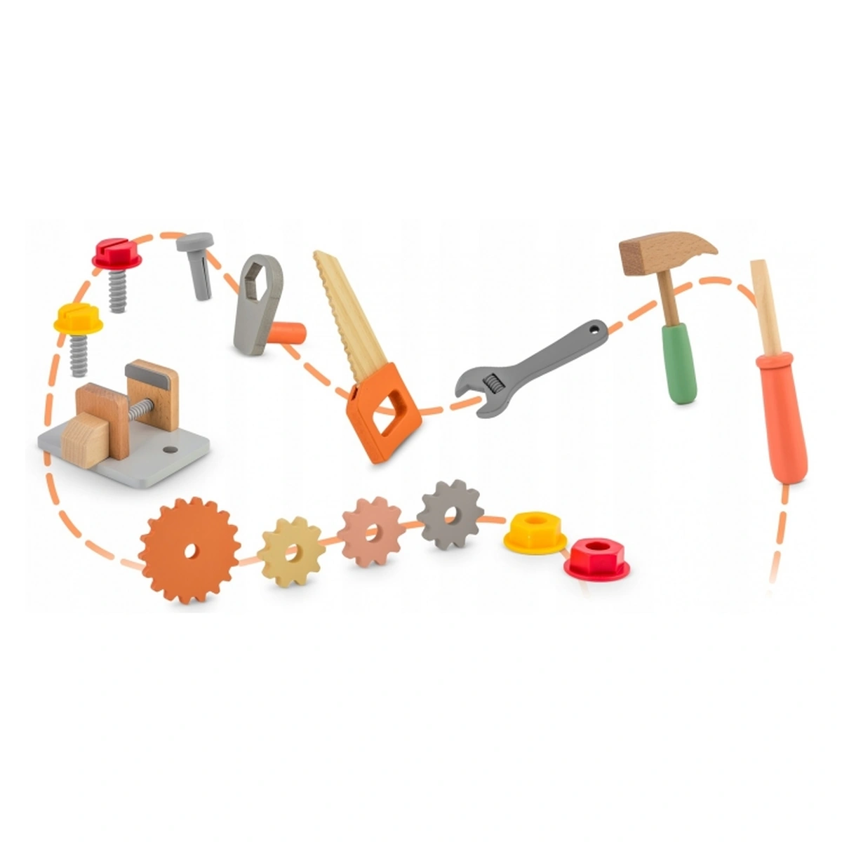 Mini atelier de lucru din lemn cu accesorii incluse, 30 x 25 x 30 cm, Ricokids 3 ani+ [6]