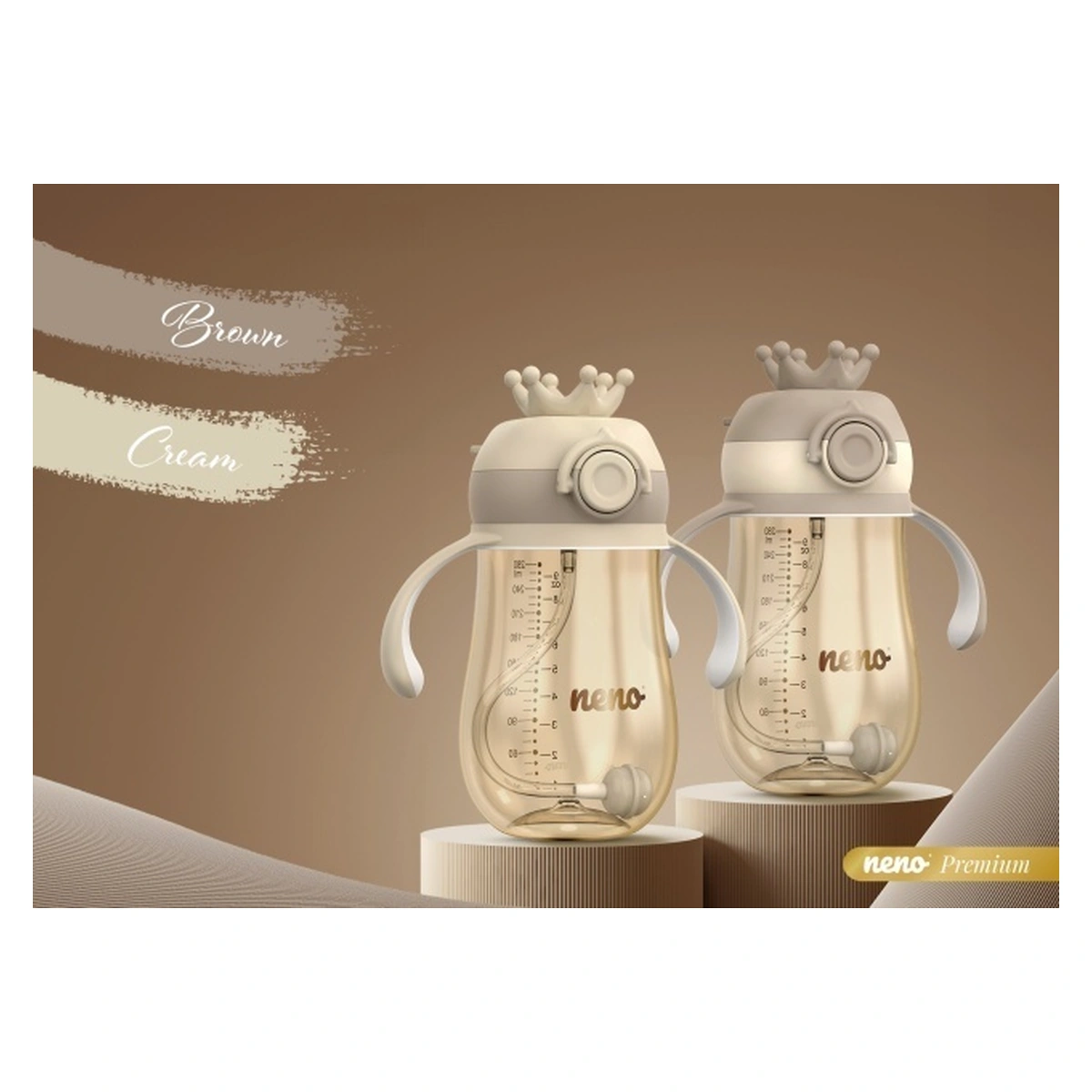 Sticle, cani si pahare - Sticlă pentru copii cu pai - Neno Mio 2