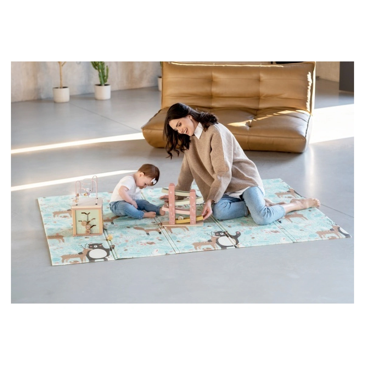 Covorase de joaca - Saltea educativă , 200 × 150 cm, din spumă, Neno Mondo 2 ani