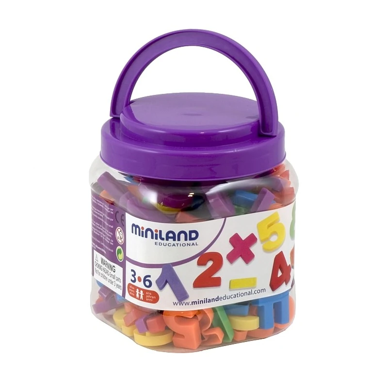 Litere, limbaj, cifre - Numere magnetice Miniland 162 buc