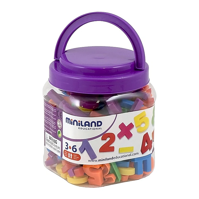 Litere, limbaj, cifre - Numere magnetice Miniland 162 buc