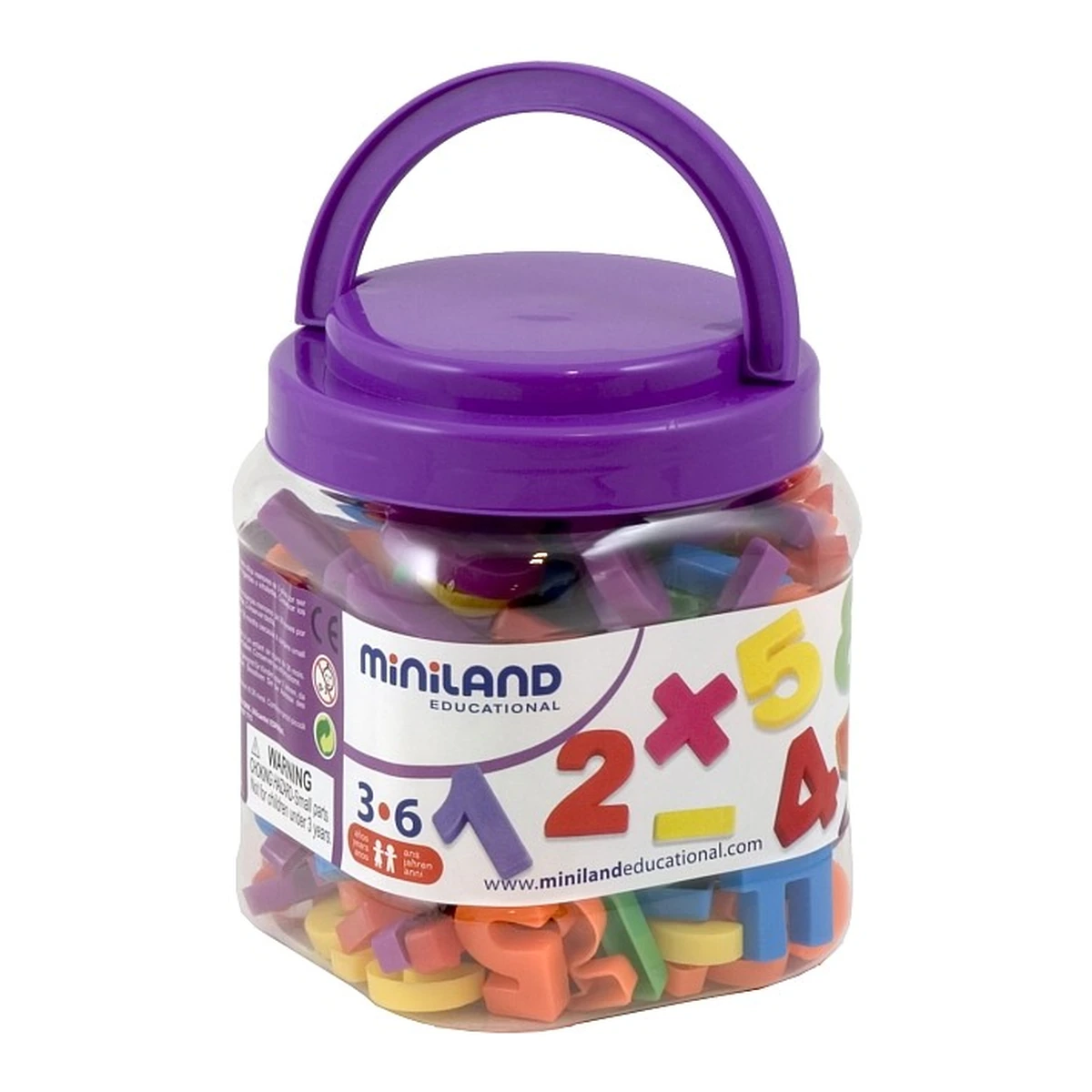 Litere, limbaj, cifre - Numere magnetice Miniland 162 buc