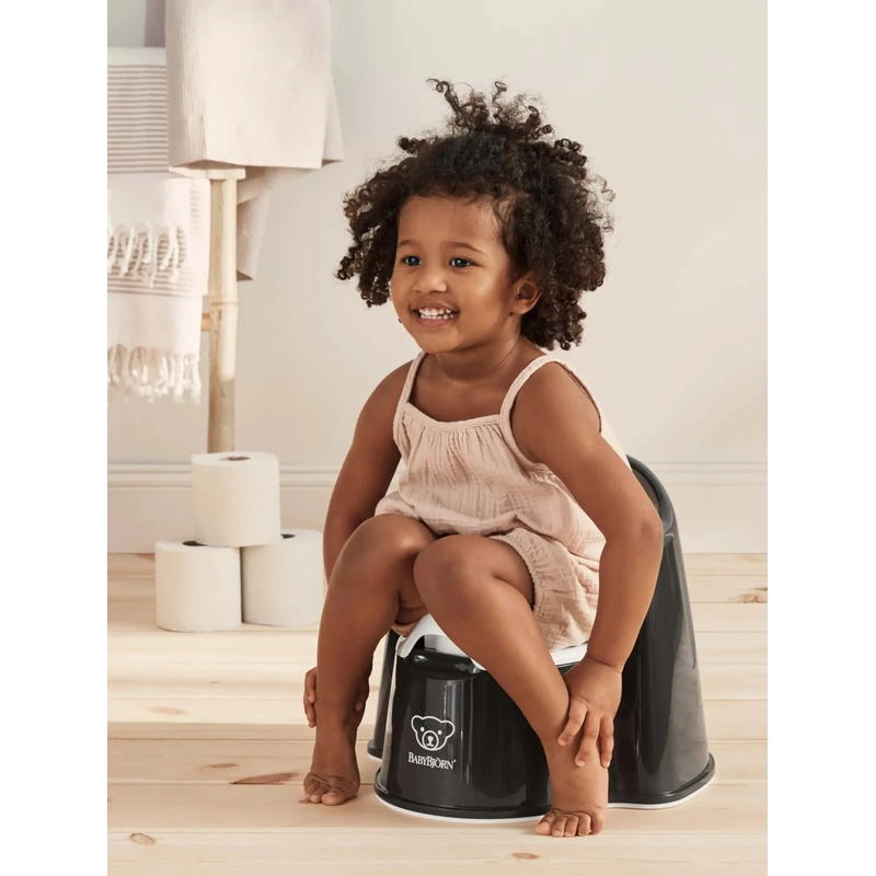Olita cu protectie spate Potty Chair Black/White [3]