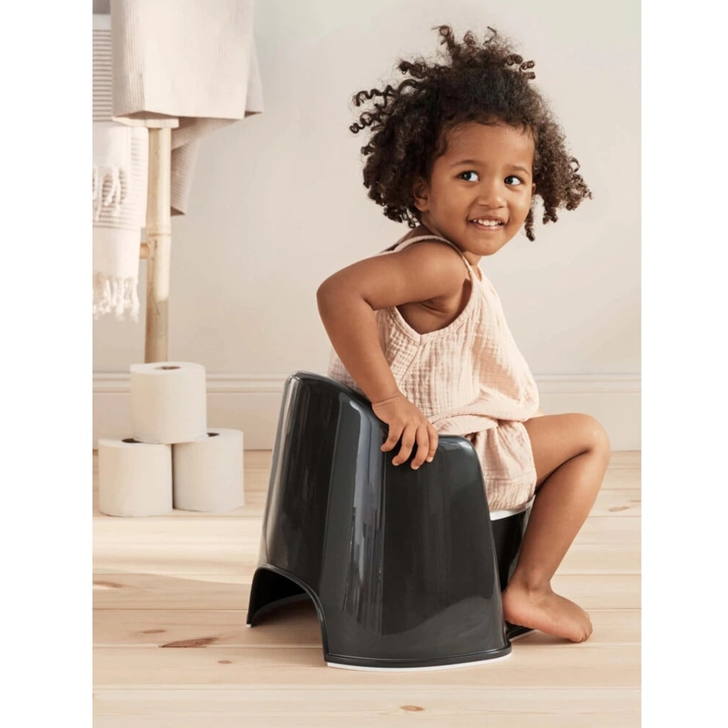 Olita cu protectie spate Potty Chair Black/White [4]
