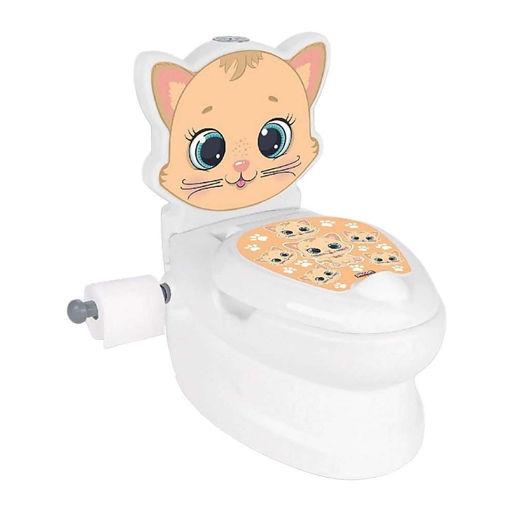 Olite si reductoare toaleta - Olita educativa Pisica cu capac, sunet si suport hartie