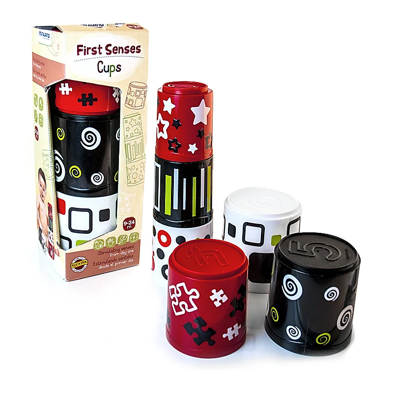 Jucarii bebelusi - Pahare de stivuit First Senses - Miniland