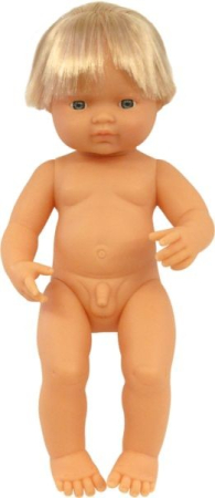 Papusi - Papusa Bebelus european baiat Miniland 38 cm