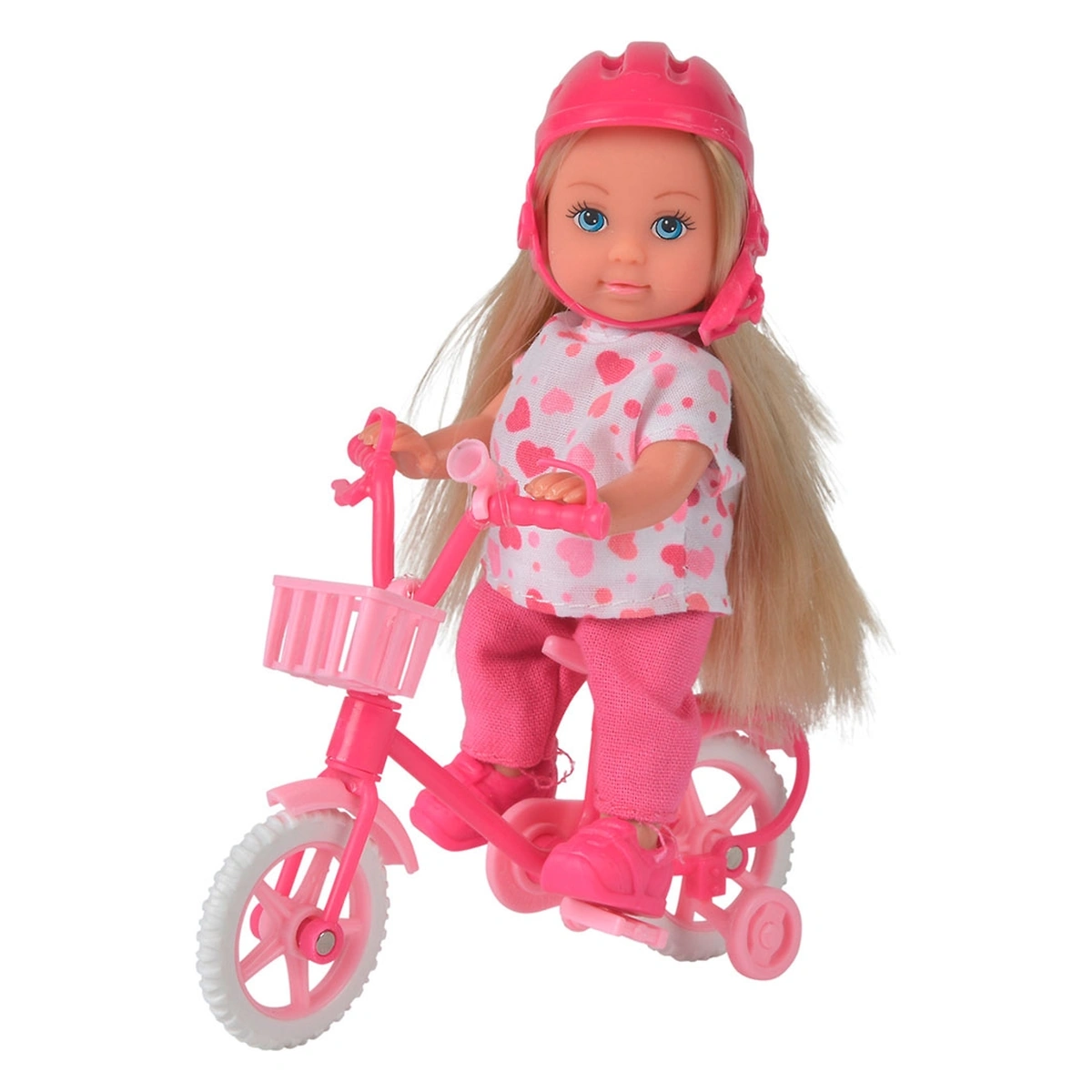 Papusi - Papusa Simba Evi Love My First Bike 12 cm Inimioare