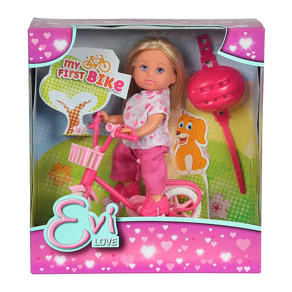 Papusa Simba Evi Love My First Bike 12 cm Inimioare [1]