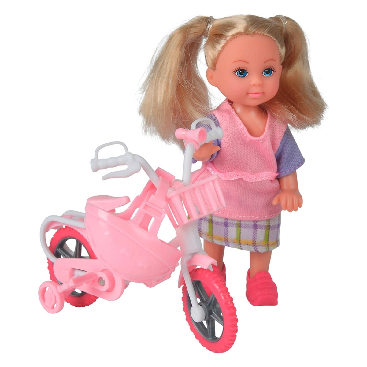 Papusi - Papusa Simba Evi Love My First Bike 12 cm Roz