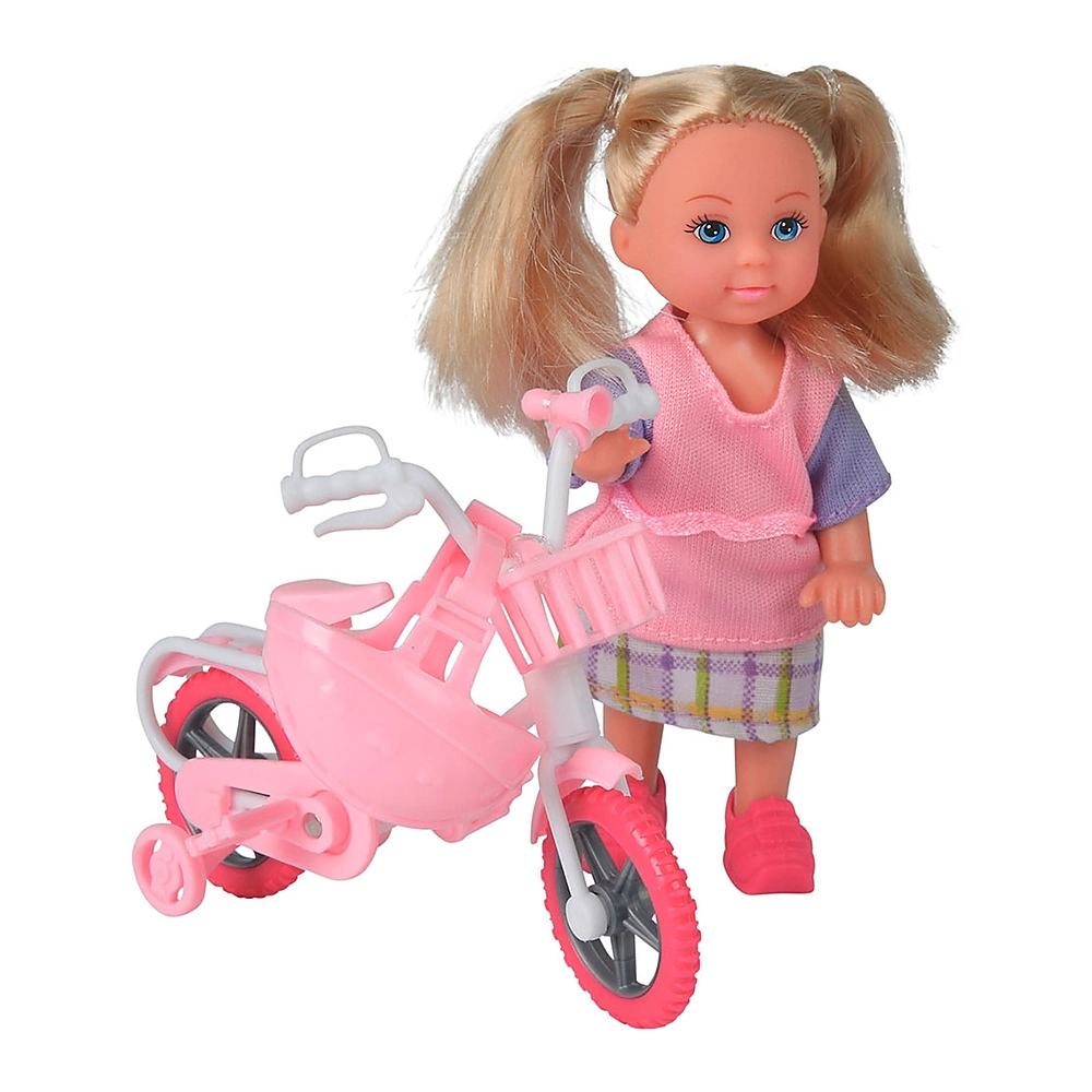 Papusi - Papusa Simba Evi Love My First Bike 12 cm Roz