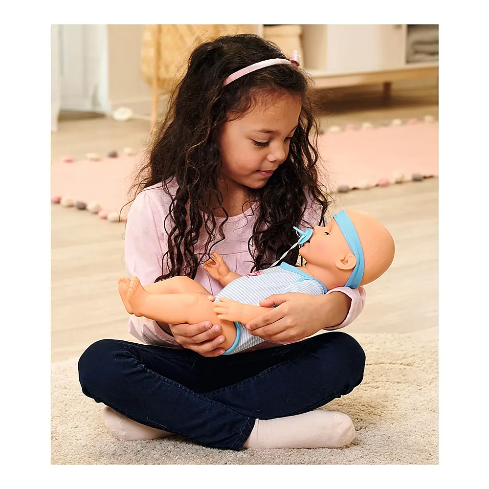 Papusa Simba New Born Baby, Baby Doll 43 cm cu accesorii albastru [9]