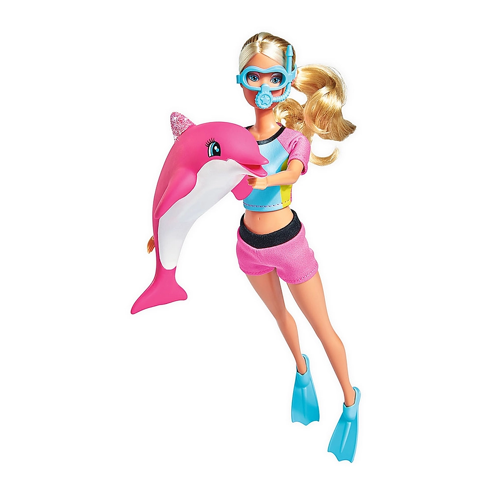 Papusi - Papusa Simba Steffi Love Dolphin Fun 29 cm cu delfin si accesorii