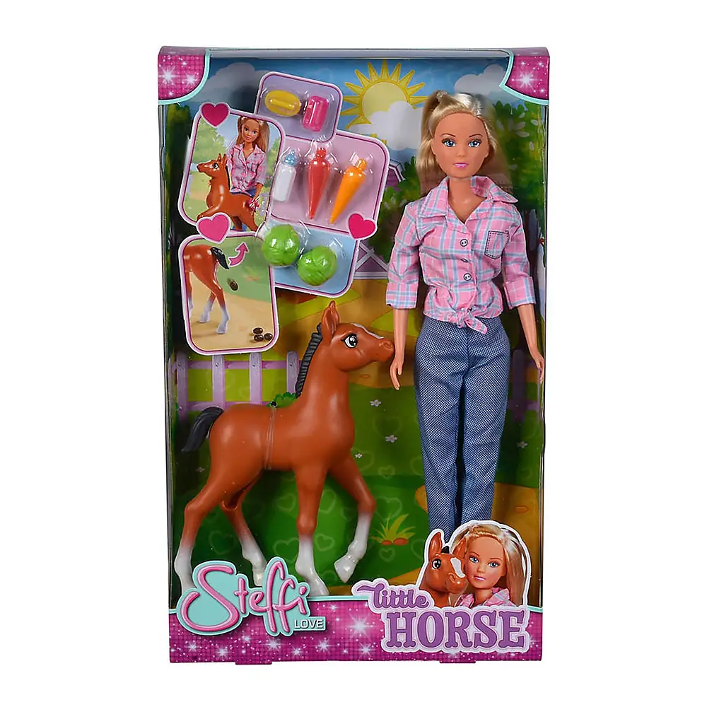 Papusa Simba Steffi Love Little Horse 29 cm cu figurina si accesorii [5]
