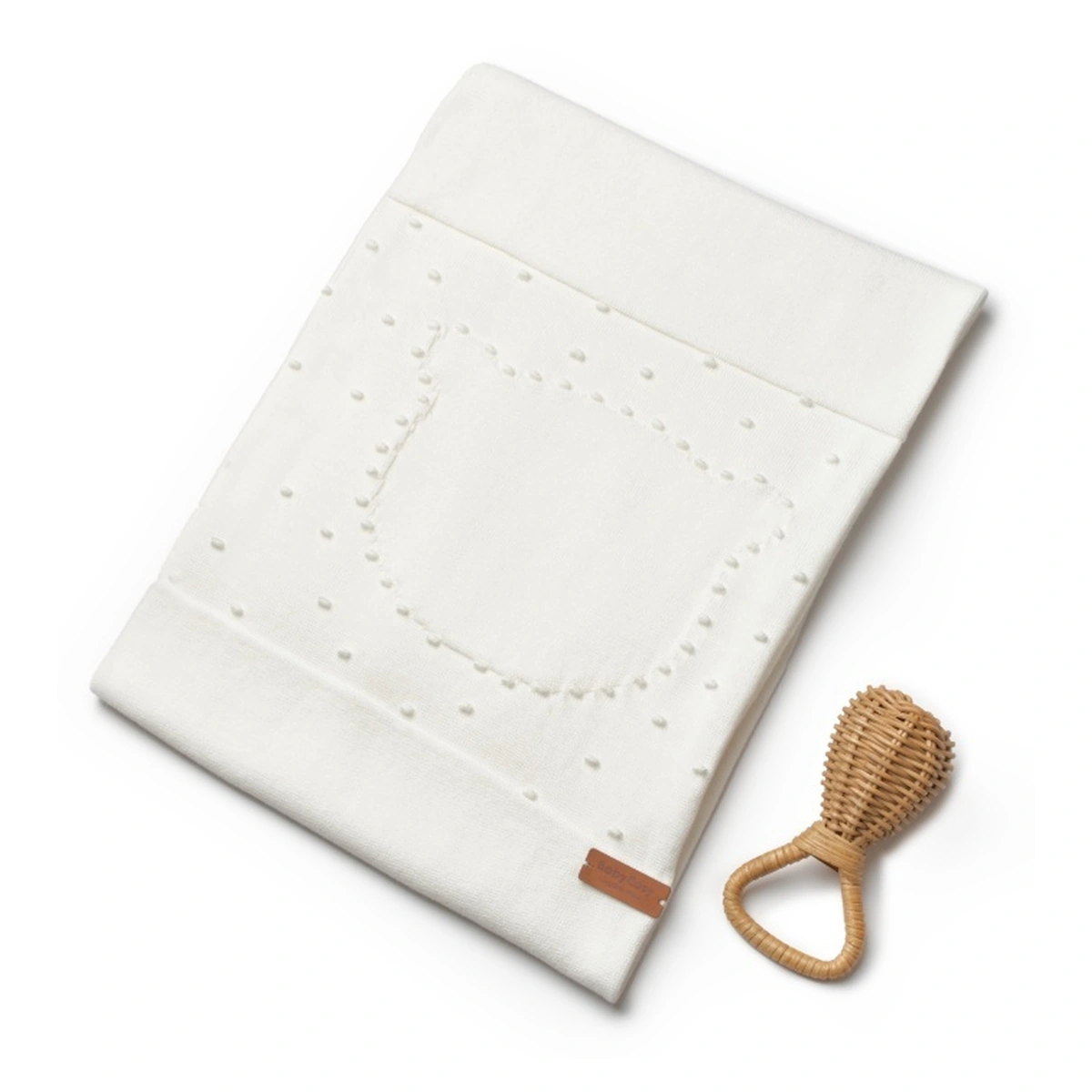 Somnul celor mici - Paturica cu ursulet pentru nou nascut, 100% bumbac organic, TeddyBear, BabyCosy, Ecru