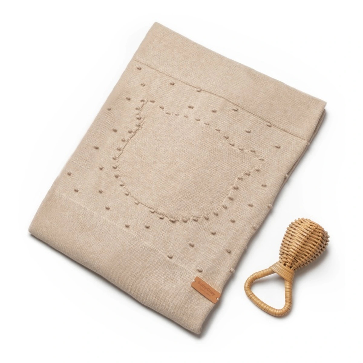 Paturici - Paturica cu ursulet pentru nou nascut, 100% bumbac organic, TeddyBear, BabyCosy, Maro