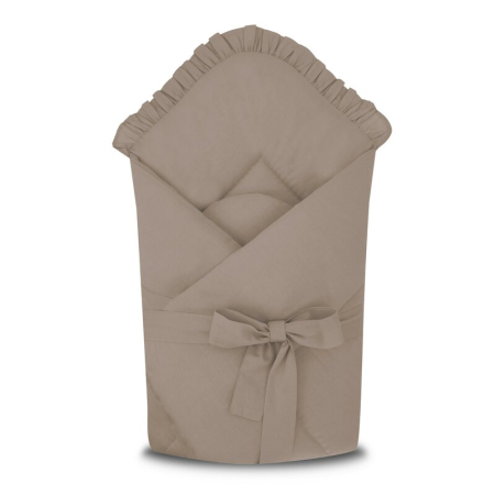 Somnul celor mici - Paturica de infasat, MimiNu, Cu volanase, Cu multiple utilizari, Cu inchidere cu panglica, Dimensiune 75x75 cm, Din