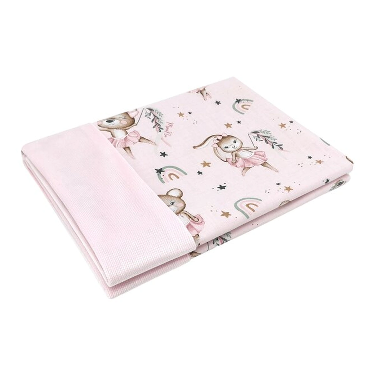 Paturici - Paturica pufoasa, MimiNu, Cu doua fete, 75x100 cm, Din tesatura de catifea si bumbac, Little Ballerina Pink