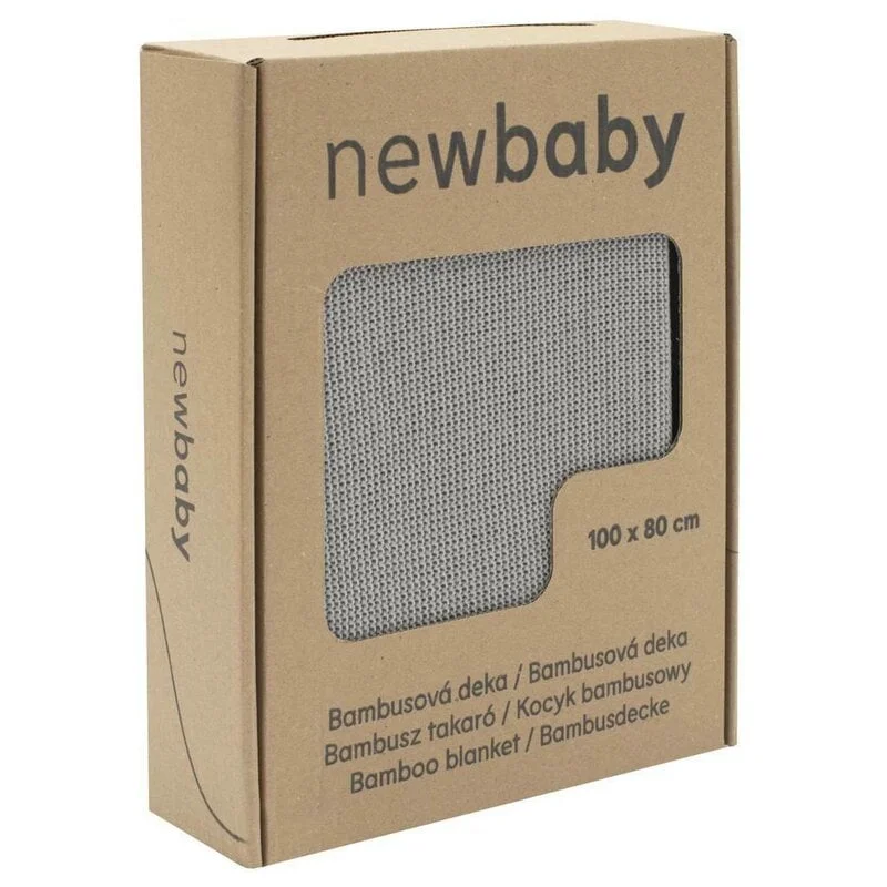 Paturica tricotata, New Baby, Antialergica si antibacteriana, Bambus, 80x100 cm, Material certificat OEKO-Tex Standard 100, 0 luni+, Grey [1]