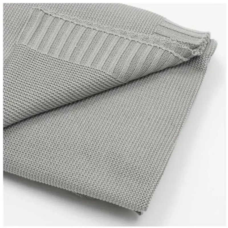 Camera copilului - Paturica tricotata, New Baby, Antialergica si antibacteriana, Bambus, 80x100 cm, Material certificat OEKO-Tex Standard 100, 0 luni+, Grey