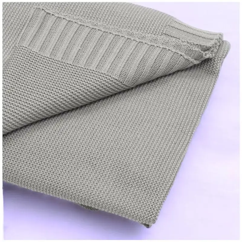 Paturica tricotata, New Baby, Antialergica si antibacteriana, Bambus, 80x100 cm, Material certificat OEKO-Tex Standard 100, 0 luni+, Grey [2]