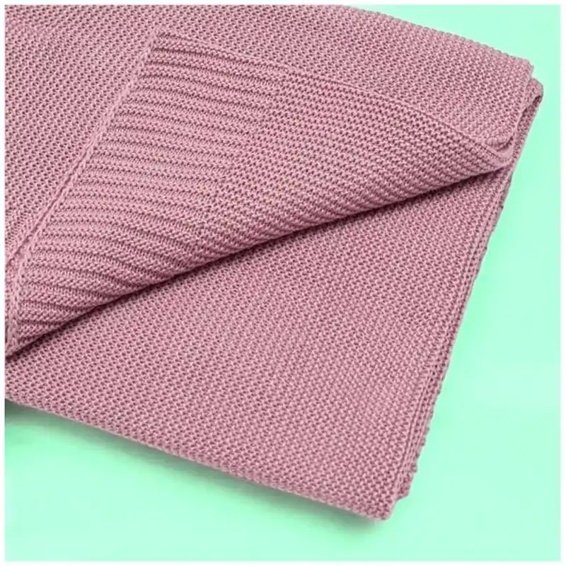 Paturica tricotata, New Baby, Antialergica si antibacteriana, Bambus, 80x100 cm, Material certificat OEKO-Tex Standard 100, 0 luni+, Pink [2]