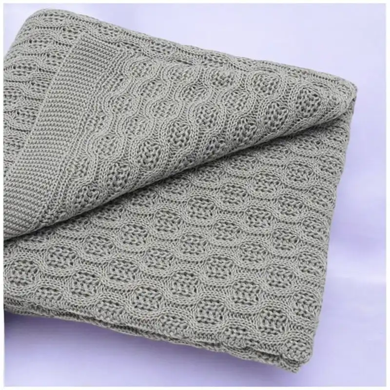 Paturica tricotata, New Baby, Cu model, Antialergica si antibacteriana, Bambus, 80x100 cm, Material certificat OEKO-Tex Standard 100, 0 luni+, Grey [2]
