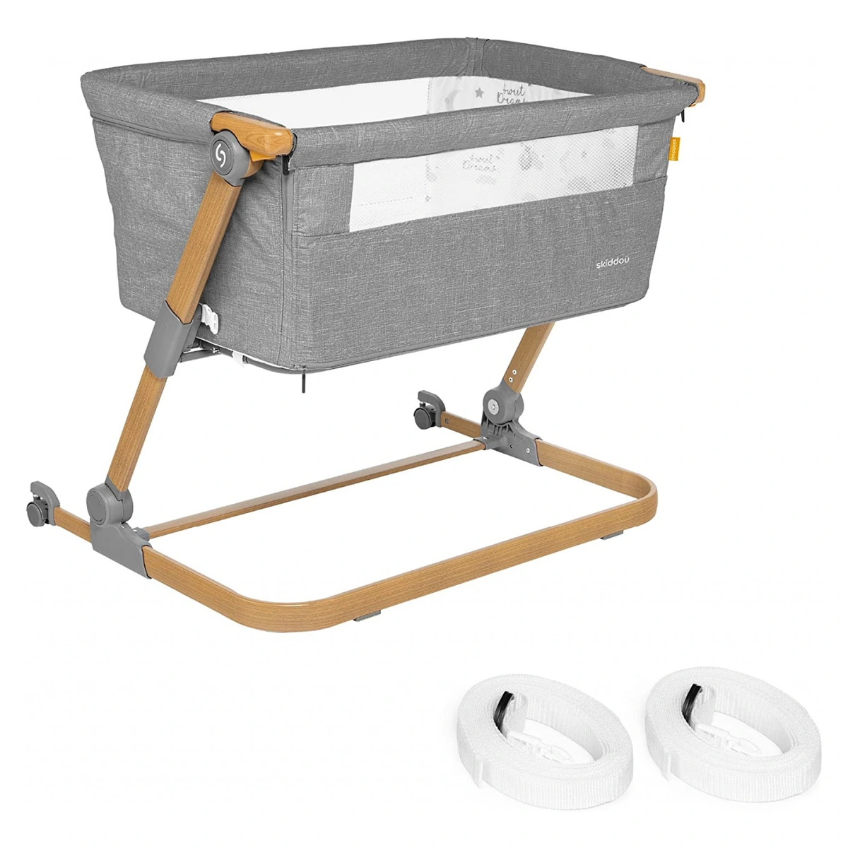 Patuturi copii - Patut 3 in 1 co-sleeping Skiddou Natt, Normandic Wood, Wood-gri