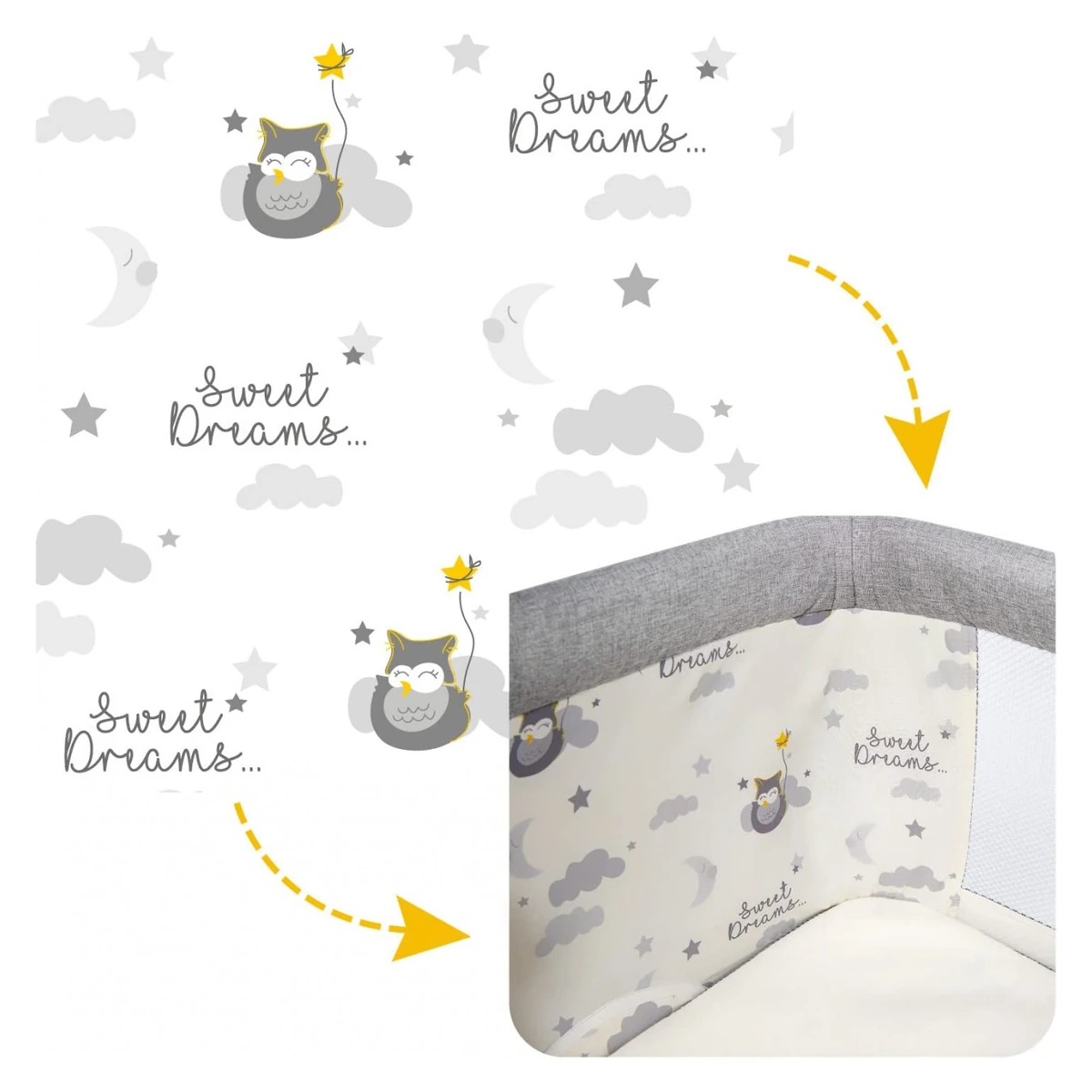 Patut 3 in 1 co-sleeping Skiddou Natt, Normandic Wood, Wood-gri [3]