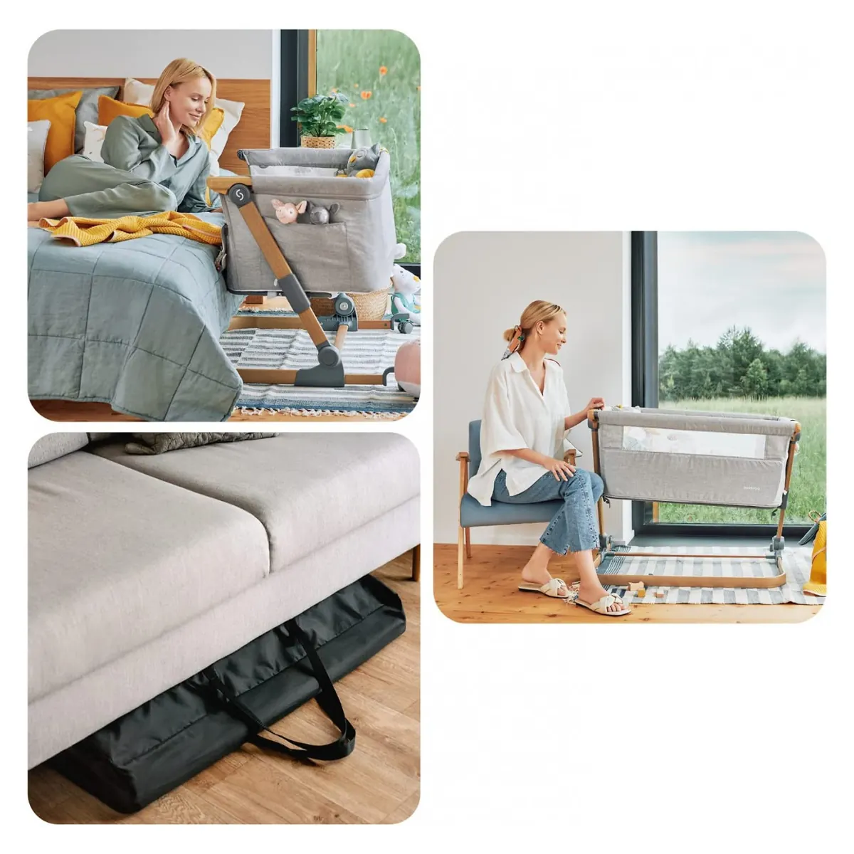 Patut 3 in 1 co-sleeping Skiddou Natt, Normandic Wood, Wood-gri [6]