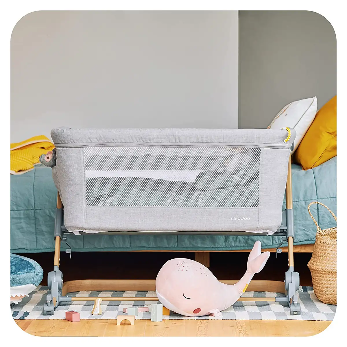Patut 3 in 1 co-sleeping Skiddou Natt, Normandic Wood, Wood-gri [5]