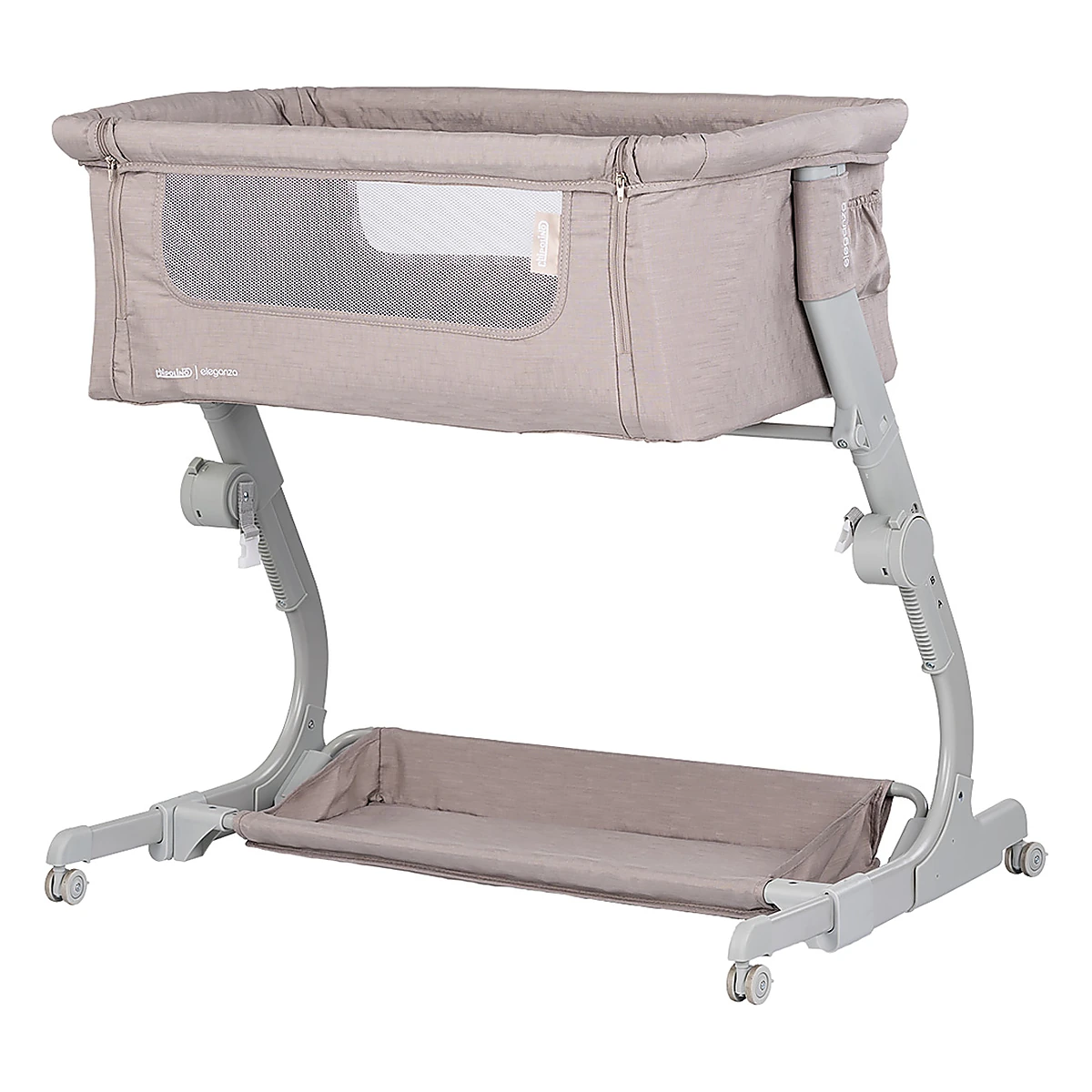 Patuturi co-sleeping - Patut co-sleeper Chipolino Eleganza cu laterala culisanta, Tiramisu