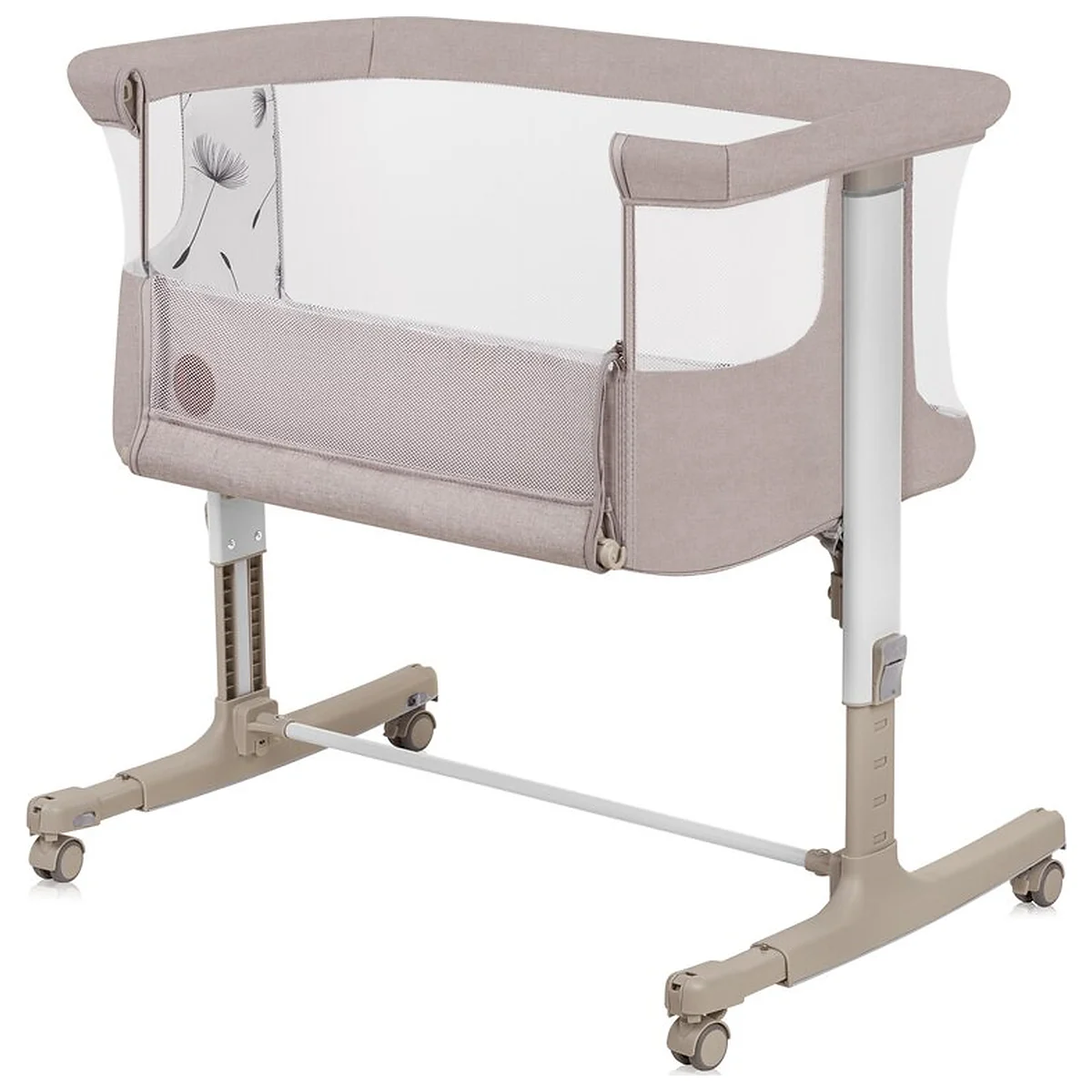 Patuturi co-sleeping - Patut co-sleeper, Lionelo, Aurora, 3 in 1, Cu leganare si setare unghiulara, Cu saltea, 0 luni+ Bej