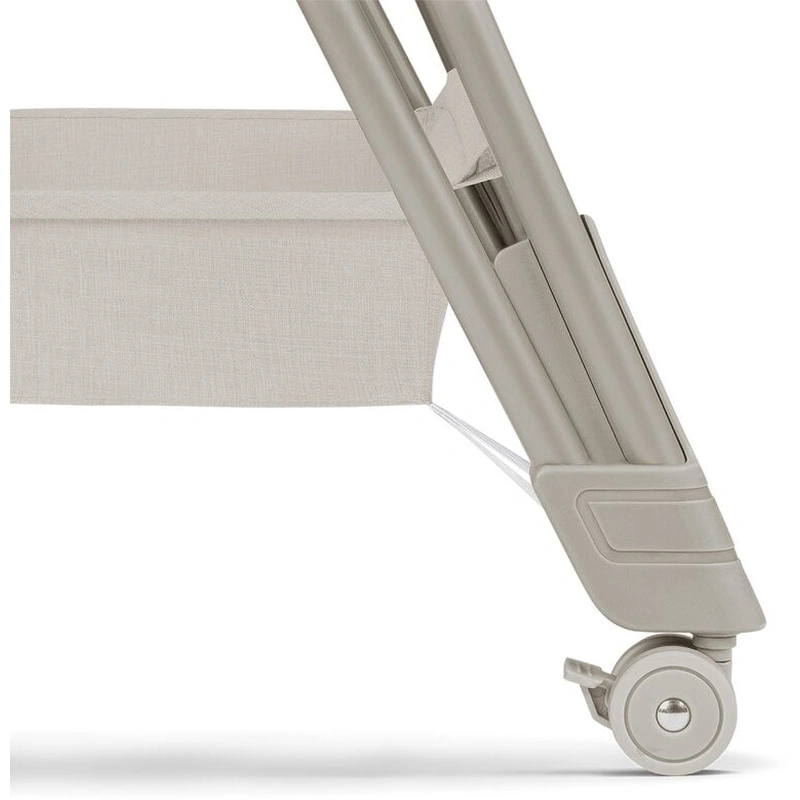 Patut co-sleeper Luna, 2 in 1, Cu laterala culisanta, Cu roti, Bej [21]