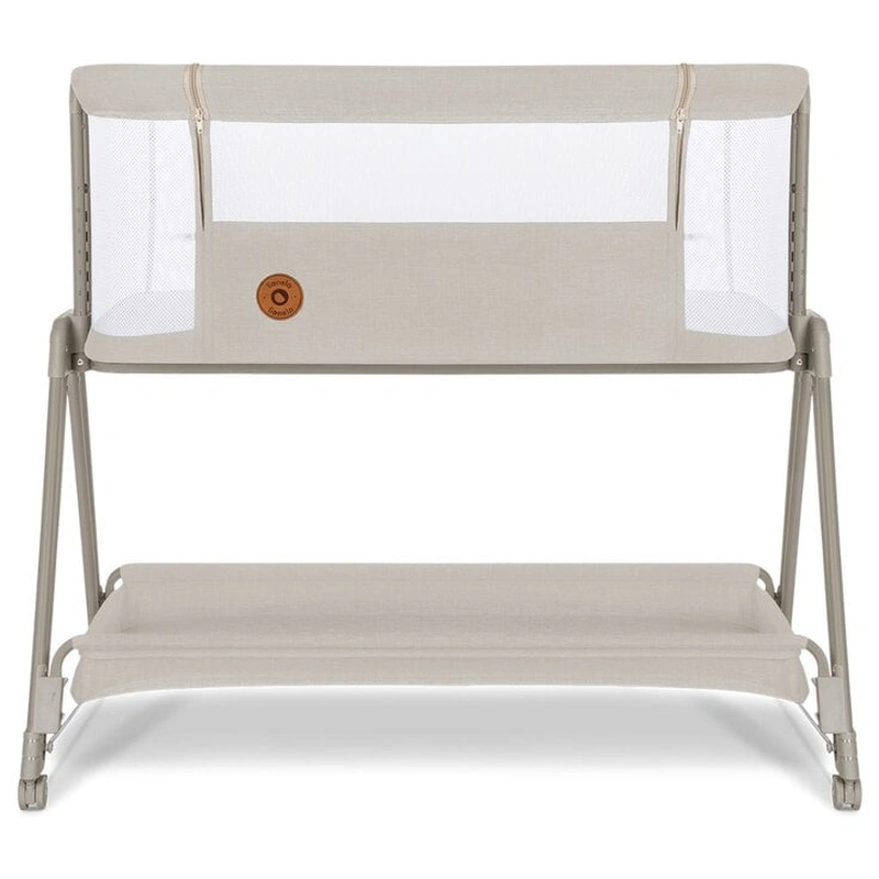 Patut co-sleeper Luna, 2 in 1, Cu laterala culisanta, Cu roti, Bej [5]