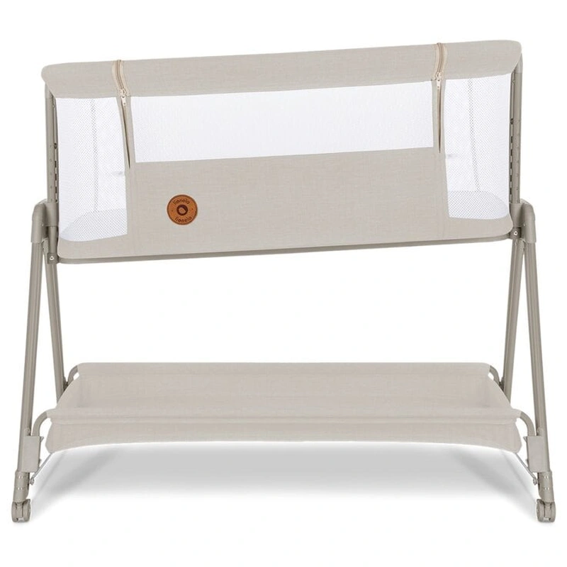 Patut co-sleeper Luna, 2 in 1, Cu laterala culisanta, Cu roti, Bej [7]