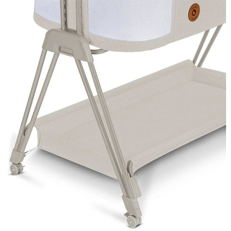 Patut co-sleeper Luna, 2 in 1, Cu laterala culisanta, Cu roti, Bej [23]