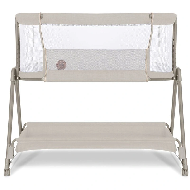 Patut co-sleeper Luna, 2 in 1, Cu laterala culisanta, Cu roti, Bej [6]