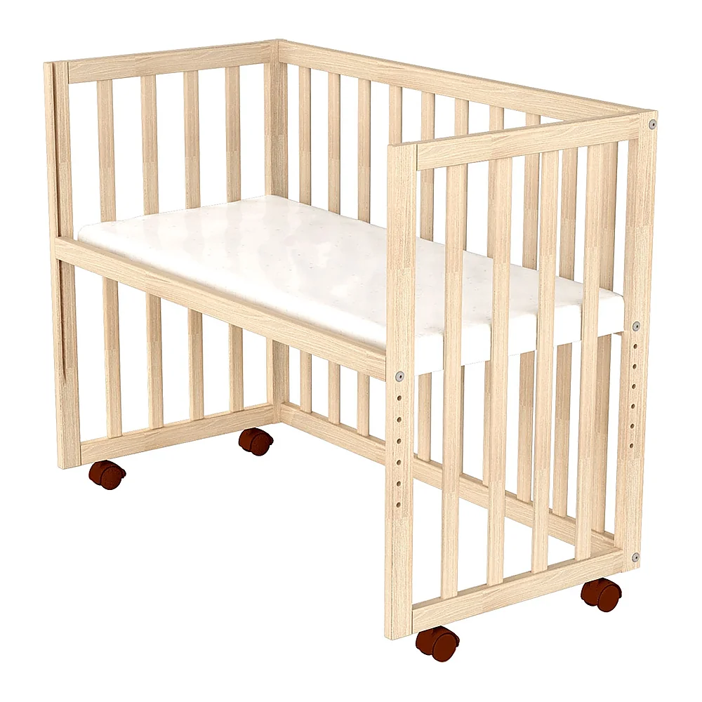 Patut copii din lemn co-sleeper Eva 94x46 cm natur [4]