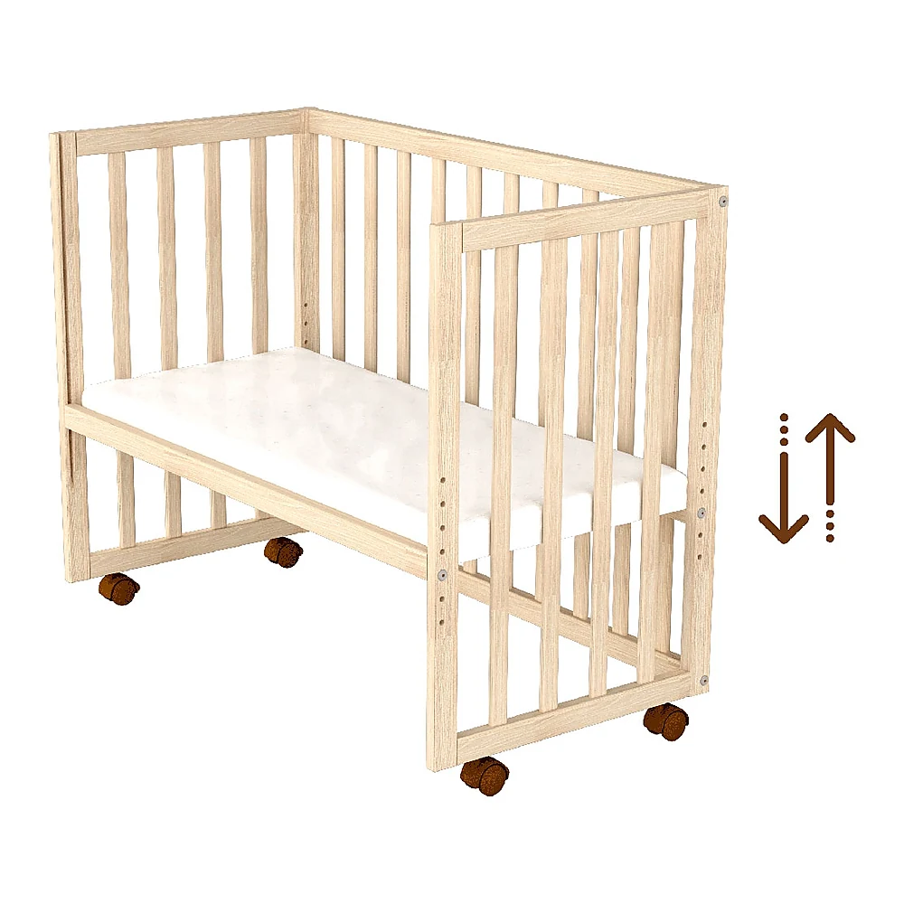 Patut copii din lemn co-sleeper Eva 94x46 cm natur [5]