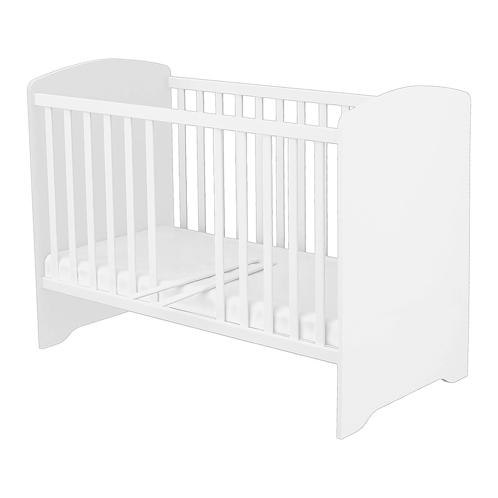 Patut copii din lemn cu sertar Matei, 120x60 cm, Alb cu stelute [5]