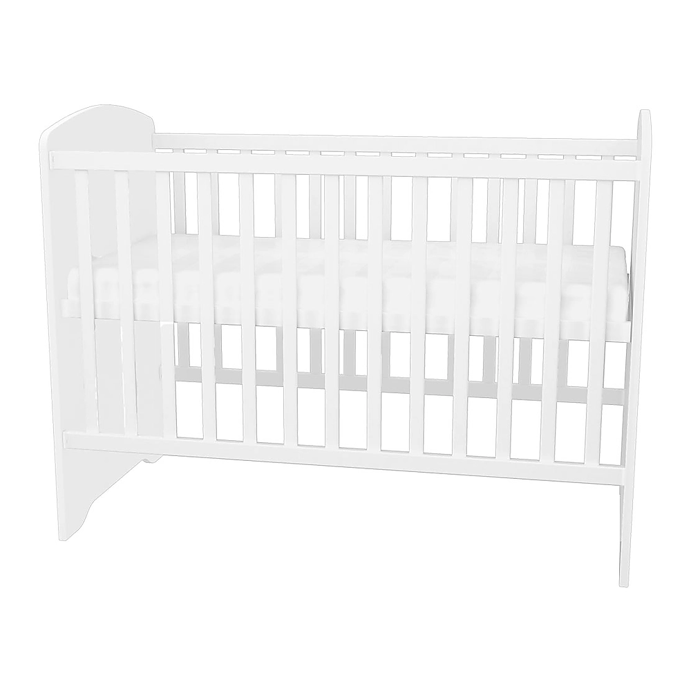 Patut copii din lemn cu sertar Matei, 120x60 cm, Alb cu stelute [4]