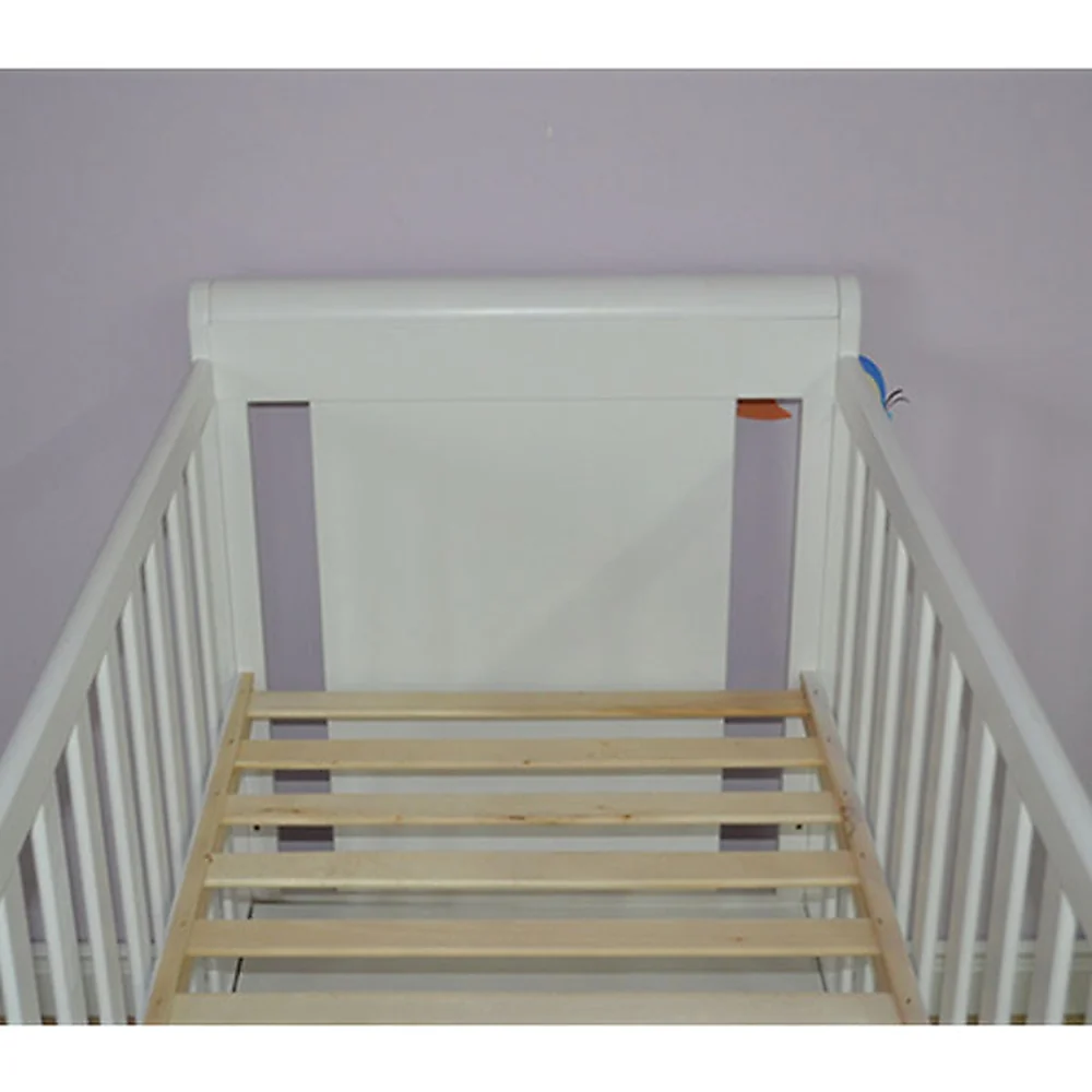 Patut copii din lemn Mira 120x60 cm alb cu sertar [6]
