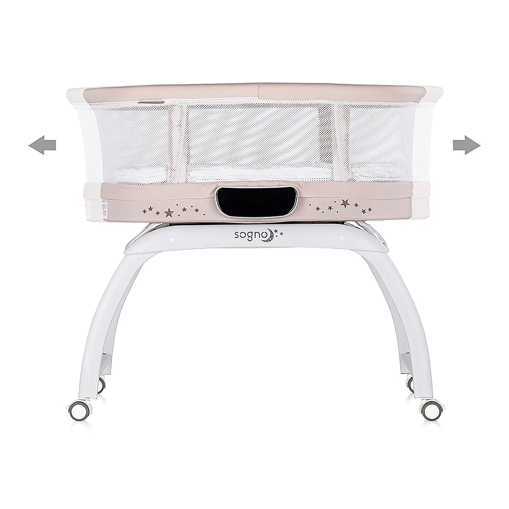 Patut cu leganare si cantar integrat Chipolino Sogno 2 in 1, Macadamia [2]